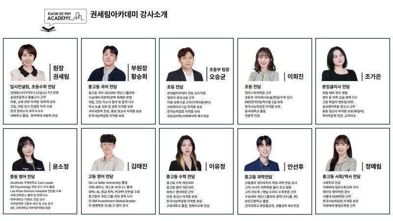 권세림 아카데미 학원 대표 이미지